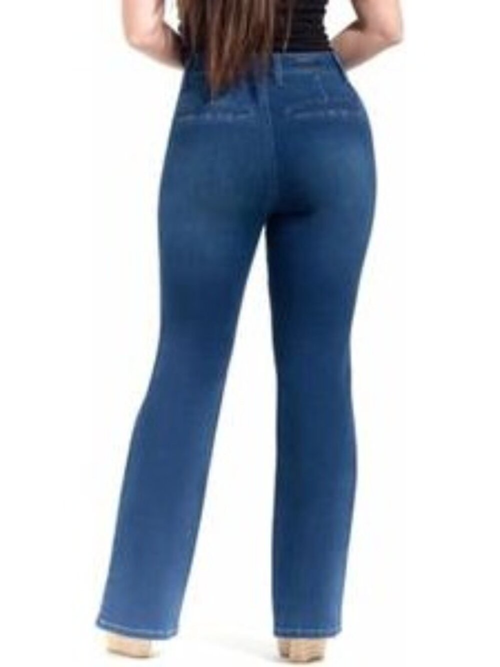 1822 Denim Women's Stretch Bootcut Jeans - Washed Blue, 25 Waist Lena  Flare - Picture 2 of 5